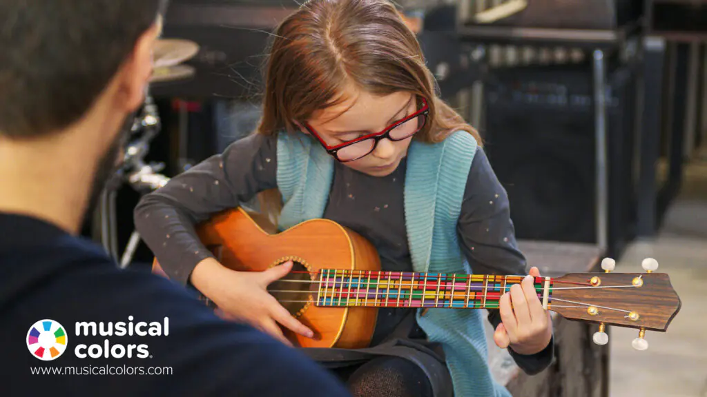 How music educators use color-coded stickers in the classroom